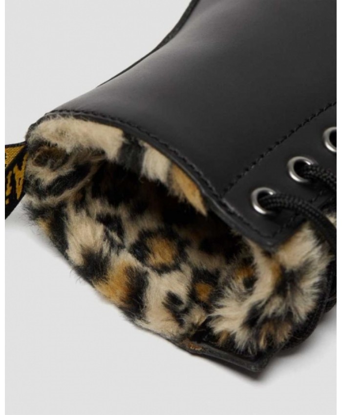 
            1460 Serena Leopard Faux Fur Lined Boots DARK GREYTAN BLACK        