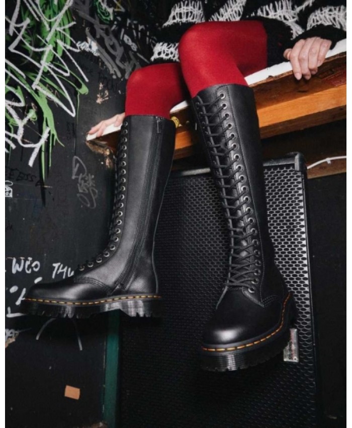 
            1B60 Bex Pisa Leather Knee High Boots BLACK        