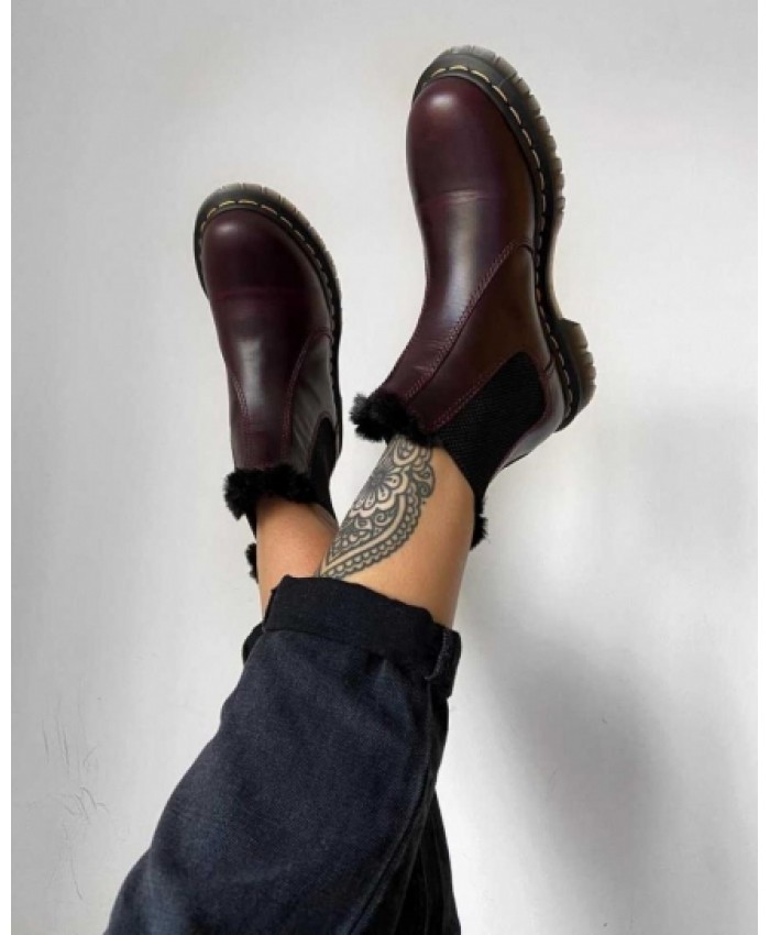 
            2976 Leonore Faux Fur Lined Chelsea Boots OXBLOOD        