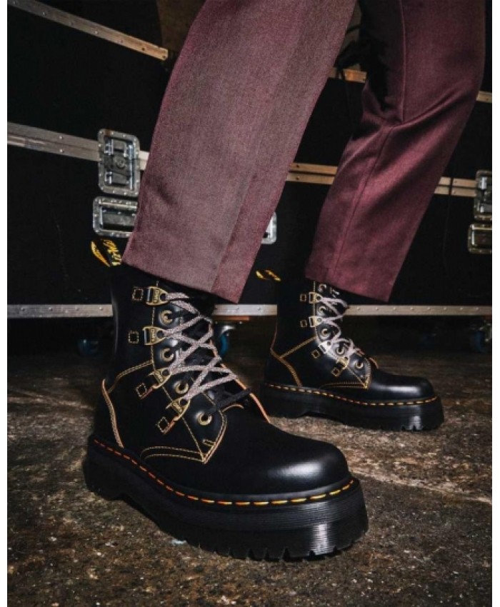 
            Collier Bex Double Laced Leather Platform Boots BLACK        