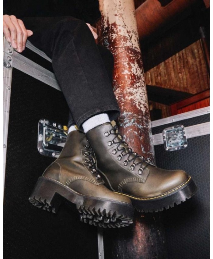 
            Leona Women Leather Heeled Boots DARK TAUPE        