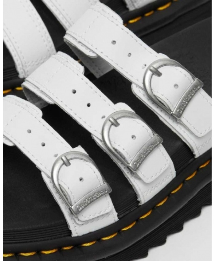 
            Blaire Leather Slide Sandals WHITE        