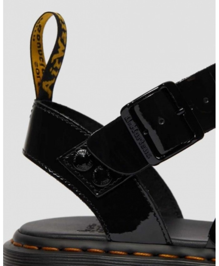 
            Gryphon Patent Leather Gladiator Sandals BLACK        