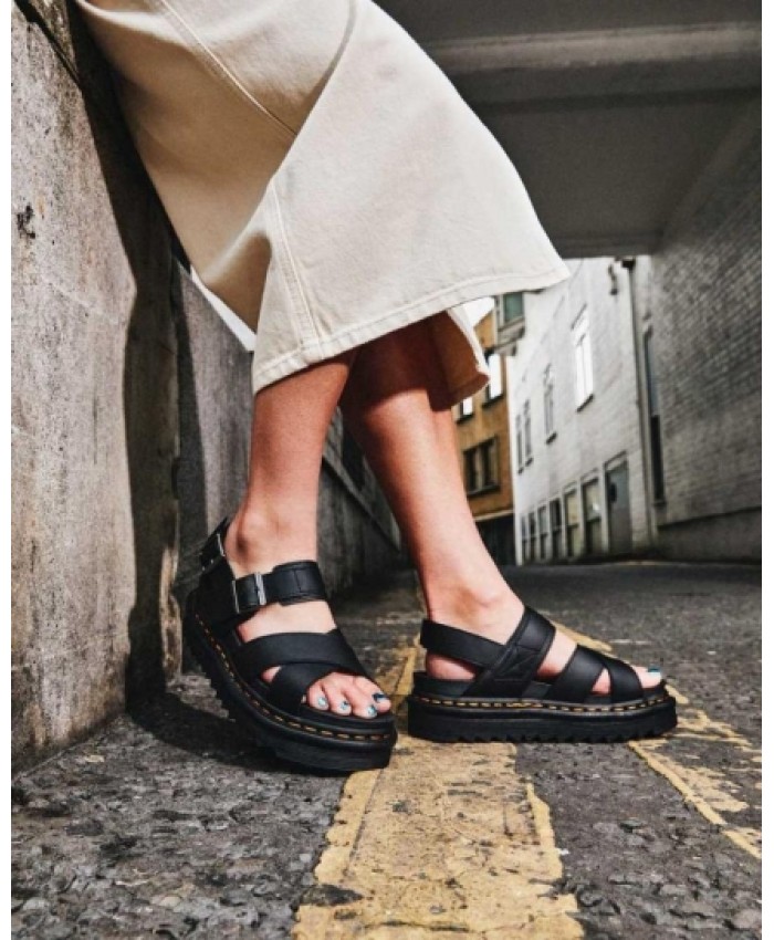 
            Voss II Women Leather Strap Sandals BLACK        