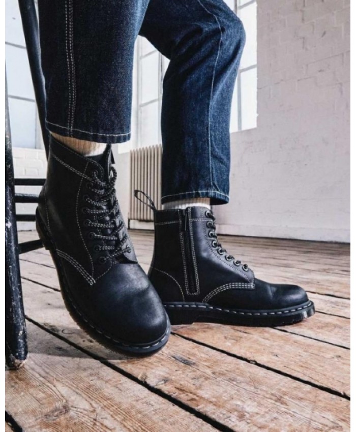 
            1460 Pascal Zip Leather Lace Up Boots BLACK        
