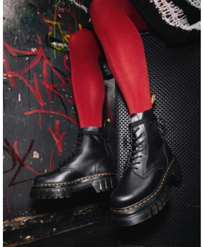 
            Audrick Nappa Leather Platform Ankle Boots BLACK        