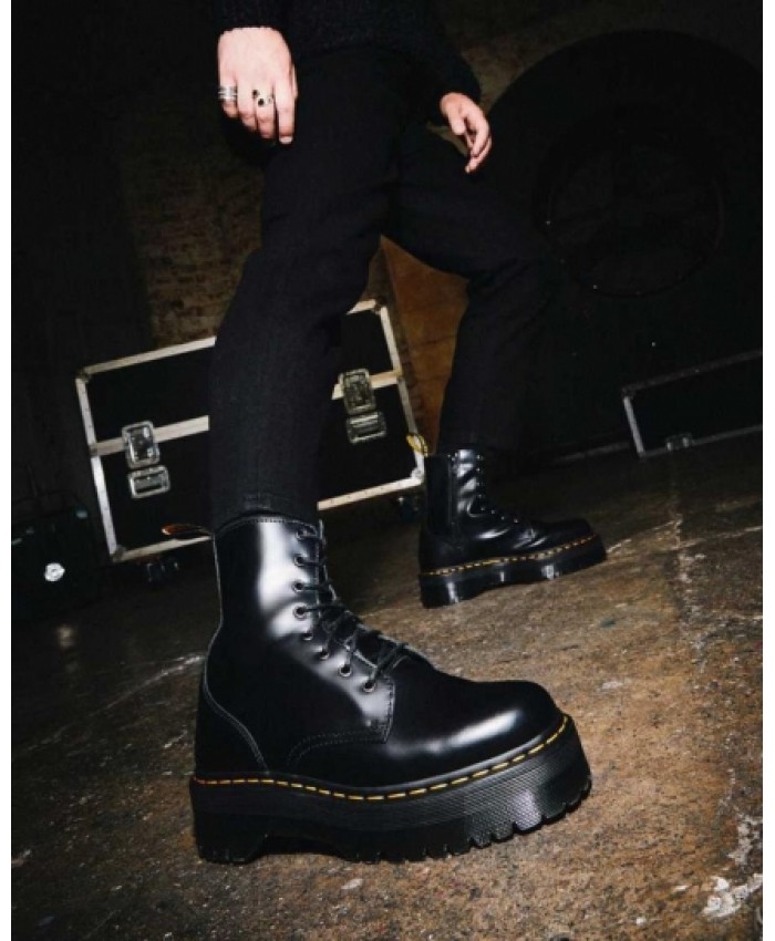 
            Jadon Smooth Leather Platform Boots BLACK        